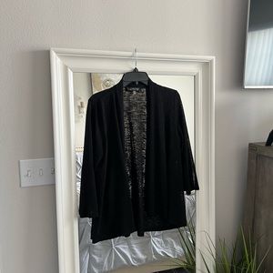 Kaspar black lightweight 3/4 sleeve cardigan PL